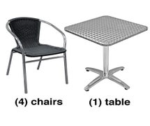 Premier Hospitality Furniture Aluminum/Wicker-look Chair and Table Set