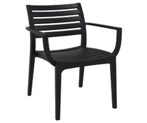 Compamia ISP011-BLA Artemis Outdoor Dining Arm Chair Black, CS of 2/EA