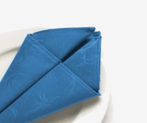 Noveau Windsor Damask Table Linens - 17"Wx17"D Napkin, Marine Blue