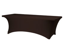 Contour Table Cover - Solid Pattern, For Standard Height Tables Up To 8 Feet Wide, Chocolate