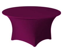 Contour Table Cover - Solid Pattern, For Standard Height Tables Up To 48"Diam., Burgundy