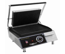 Value Series ABPGM1-120 Economy Panini Sandwich Grill - Ribbed Top Plate, 14"Wx10"D, 120V