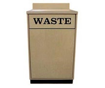 Laminate Waste Receptacle Woodgrain Finish, Maple, Black Letters