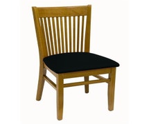 ATS Spindle Back Wood Chair, Cherry Frame, Black Vinyl Seat