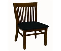 ATS Spindle Back Wood Chair, Walnut Frame, Black Vinyl Seat