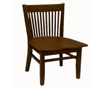 ATS Spindle Back Wood Chair, Walnut Frame, Wood Seat