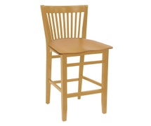 ATS Spindle Back Wood Barstool, Cherry Frame, Wood Seat
