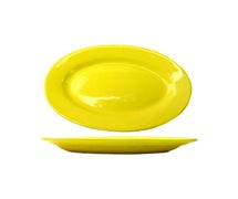 Central Exclusive by ITI CA-14-Y Cancun Oval Platter, 12-1/2"Wx9"D, Yellow