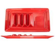 Rectangular Taco Plate, Chili Red