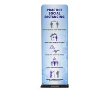 Radius RPCZCOVKIT4 - 2' Slim Stand, Double-Sided Kit (Hardware & Graphic) "Practice Safe Distances" (Blue)