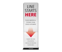 Radius RPCZCOVKIT5 - 2' Slim Stand, Double-Sided Kit (Hardware & Graphic) "Line Starts Here" (Red)