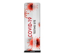 Radius RPCZCOVKIT11 - 2' Slim Stand, Double-Sided Kit (Hardware & Graphic) "Covid-19 Testing" (Red)