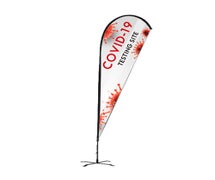 Radius RPCZCOVKIT12 - 9' Teardrop Flag, Double-Sided Kit (Hardware & Graphic), "Covid-19 Testing" (Red)