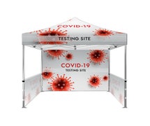 Radius RPCZCOVKIT17 - 10'x10' Tent Kit (Frame, Canopy Top, 3 full walls, Case) "Covid-19 Testing Site"