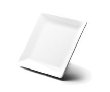 Elite Global D1111SQ - Squared Contemporary Melamine Plate - 11-1/2"x11-1/2", White, 6/CS