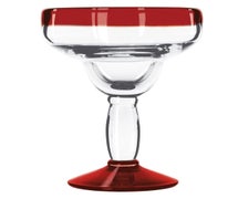 Libbey 92308 12 Ounce Aruba Margarita Glass, Red