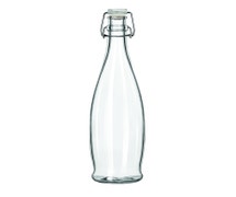 Libbey 13150034 Glass Water Bottle with Clear Wire Bail Lid, 33-7/8 fl. oz., 6/CS