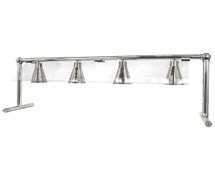 Buffet Enhancements 1BAGHL72SGS Carving Station - Four Food Heat Lamps With Sneezeguard, Stainless Steel, Fixed Mount