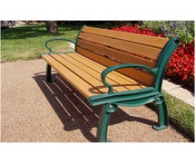 Frog Furnishings Heritage Bench, 6 Ft. Wide, Green Frame, Cedar Seat