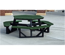 Frog Furnishings Hex Table, 6 Ft. Wide, Green