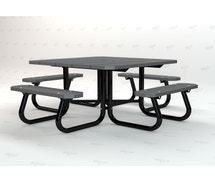 Frog Furnishings Square Picnic Table, 4 Ft. Wide, Gray