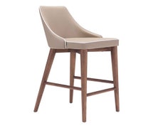 Zuo Modern 100279 Moor Counter Chair, Chair Beige