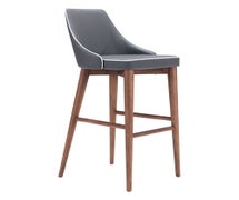 Zuo Modern 100282 Moor Bar Chair, Dark Gray