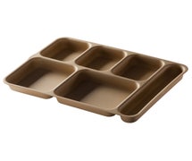 Tray 6 Compartment Co-Polymer, Deep Tan - Case Of 24