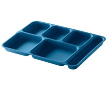 Tray 6 Compartment Co-Polymer, Teal - Case Of 24