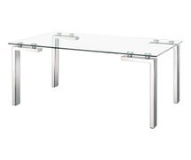 Zuo Modern 102142 Roca Dining Table, Polished Stainless Steel