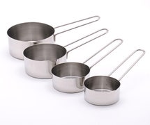 Winco MCP-4P Heavy-Duty Stainless Steel Measuring Cups, Set of Four Cups