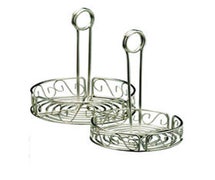 American Metalcraft SSCC8 Ironworks Condiment Organizer - Stainless Steel Rack with Scroll Design