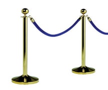 Central Restaurant RSCLG Barrier System, Gold Plated Post, 15"Diam.x40"H