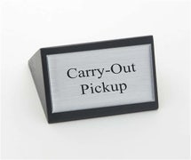 American Metalcraft SIGNCO Double-Sided Sign, Wood, Black, Carry-Out Pickup