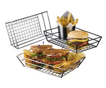 American Metalcraft RMB59C Small Chrome Grid Basket - 9"Wx6"Dx2-1/2"H