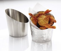 American Metalcraft FFCS45 Angled Stainless Steel Fry Cup - Smooth Satin Finish