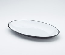 American Metalcraft - NP14 - Melamine Platter, Oval, Black/White, 14" L