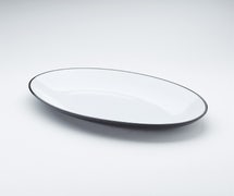 American Metalcraft - NP18 - Melamine Platter, Oval, Black/White, 18" L