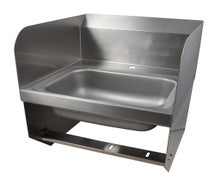 BK Resources BKHS-D-1410-1-SS-BKK Hand Sink With Side Splash and Bracket for Knee Valve (No Faucet)