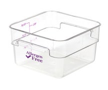 Cambro 12SFSCW441 12QT Allergen-Free Clear Graduated Camsquare