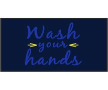 M+A Matting Wash Your Hands Carpeted Message Mat, 3'x5'