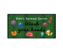 M+A Matting Don't Spread Germs Wash Your Hands Carpeted Message Mat, 3 'x5'
