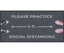 M+A Matting Social Distancing Carpeted Message Mat, 3'x5'