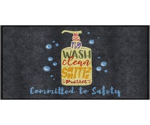 M+A Matting Committed to Safety Carpeted Message Mat, 3'x5', Horizontal