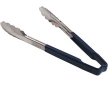 AllPoints 137-1195 - Kool-Touch Color-Coded Tongs By Vollrath 9 1/2" With Scalloped Paddle, Blue Handle