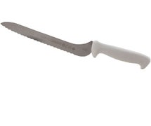 AllPoints 137-1274 - 9" Offset Serrated Sandwich Knife White Handle, Stainless Steel