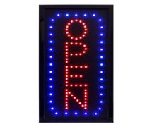 Alpine 497-04 LED Vertical Open Sign - Hanging - Flashing or Steady - 19"Wx10"H
