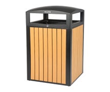 Alpine ALP471-40-WD-CD 40-Gallon Outdoor Trash Can with Slatted, Recycled Plastic Panels, Cedar