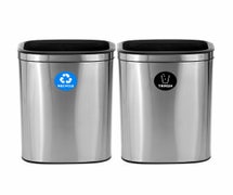 Alpine ALP470-40L-R-T Slim 10.5-Gallon Open Stainless Steel Recycling and Trash Containers