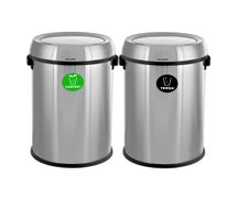 Alpine ALP470-65L-1-CO-T Slim 17-Gallon Indoor Stainless Steel Compost and Trash Containers